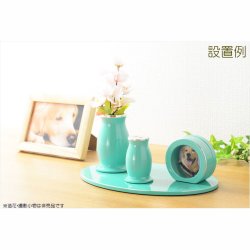 画像11: 仏具【メモリアル手元供養台4点セット：ユーフォリア全4色 骨壺・花立・フォトフレーム・プレート　ロビンズブルー】仏壇・仏具　メモリアルステージ　ペット　犬　猫 3具足　家具調仏壇 　送料無料