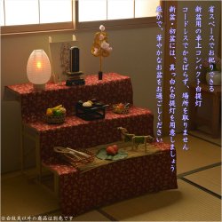 画像11: 新盆・初盆用白提灯【岐阜提灯：露菊（つゆぎく）白紋天　電池式LED電子ローソク付】初盆 新盆 ちょうちん 和紙　お盆 モダン提灯 家具調提灯  コードレス 送料無料