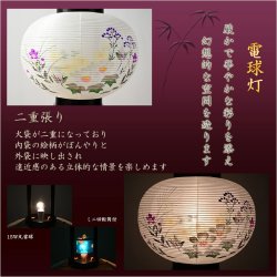 画像5: 特選限定品　お盆提灯【岐阜提灯：菊里　ミニ8号　回転筒付　本絹二重張り　黒檀調　手描き画】行灯　盆用品　お盆飾り　新盆　初盆　色柄提灯　花柄提灯　山水画　迎え火　送り火　送料無料