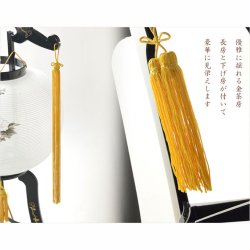 画像4: 限定品　お盆提灯・仏縁堂セレクト【岐阜提灯：黒蒔絵　白芙蓉に桔梗　和紙一重張り　11号】盆ちょうちん　行灯　盆用品　PC製提灯　新盆　お盆　色柄提灯