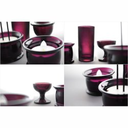 画像7: あんしんのＬＥＤ線香・ローソク付【ガラス製５具足セット　彩雛（あやひな） ワイン】仏壇・仏具　送料無料