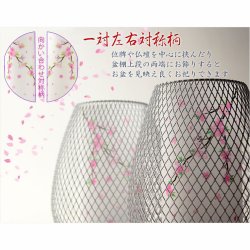 画像3: お盆提灯【仏縁堂オリジナル　インテリア盆提灯：アンジェ　明るいフィラメント型LEDコードレス　枝垂れ桜（1対対称柄2個入）　ホワイト】現代調の盆提灯　霊前灯　お盆飾り　和照灯　ちょうちん　新盆　初盆　お盆　お彼岸　迎え火　送り火　盆棚　行灯　仏壇　仏具　電池式コードレス　送料無料