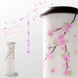 画像5: お盆提灯【仏縁堂オリジナル　ミニ盆提灯：紗々（ささ）サイズ小　LEDユニット付　枝垂れ桜（1対対称柄2個入り）　ホワイト】現代調盆提灯　霊前灯　盆飾り　和照灯　ちょうちん　新盆　初盆　お盆　お彼岸　迎え火　送り火　盆棚　行灯　仏壇　仏具　電池式コードレス　送料無料