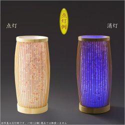 画像2: 盆提灯【岐阜提灯　レインボーLED・天然竹材：花扇（はなおうぎ）桜柄】お盆用品 仏具 お盆 初盆 提灯 新盆 お盆飾り 虹色LED　送料無料