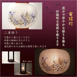 画像6: 特選限定品　お盆提灯【高級岐阜提灯・山水画：遠山を望む白芙蓉　10号　天然木ケヤキ塗り仕上げ　本絹二重張り　電球灯　手描き画】行灯　盆用品　お盆飾り　新盆　初盆　色柄提灯　花柄提灯　山水画　迎え火　送り火　送料無料