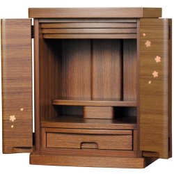 画像4: 上下セット【桜都15号＋ブルーム　ウォールナット色】納骨　おしゃれ モダン仏壇 小型 コンパクト 仏具セット き シンプル　送料無料