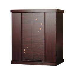 画像3: ミニモダン仏壇【桜都（おと）櫻象嵌　19号　ワイド型　紫檀色】納骨　おしゃれ モダン仏壇 小型 コンパクト 仏具セット き シンプル　送料無料