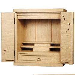 画像11: 上下セット【桜都19号ワイド＋ブルーム　オーク色】納骨　おしゃれ モダン仏壇 小型 コンパクト 仏具セット き シンプル　送料無料