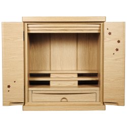 画像12: 上下セット【桜都19号ワイド＋ブルーム　オーク色】納骨　おしゃれ モダン仏壇 小型 コンパクト 仏具セット き シンプル　送料無料
