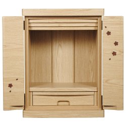 画像3: ミニモダン仏壇【桜都（おと）櫻象嵌　15号　オーク色】納骨　おしゃれ モダン仏壇 小型 コンパクト 仏具セット き シンプル　送料無料