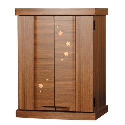 画像4: ミニモダン仏壇【桜都（おと）櫻象嵌　15号　ウォールナット色】納骨　おしゃれ モダン仏壇 小型 コンパクト 仏具セット き シンプル　送料無料