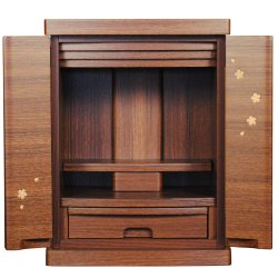 画像5: 上下セット【桜都15号＋ブルーム　ウォールナット色】納骨　おしゃれ モダン仏壇 小型 コンパクト 仏具セット き シンプル　送料無料