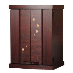 画像5: 仏具付き【ミニ仏壇　桜都（おと）櫻象嵌　15号　紫檀色】納骨　おしゃれ モダン仏壇 小型 コンパクト 仏具セット き シンプル　送料無料