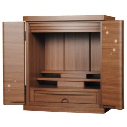 画像11: 上下セット【桜都19号ワイド＋ブルーム　ウォールナット色】納骨　おしゃれ モダン仏壇 小型 コンパクト 仏具セット き シンプル　送料無料