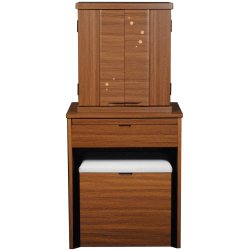 画像3: 上下セット【桜都19号ワイド＋ブルーム　ウォールナット色】納骨　おしゃれ モダン仏壇 小型 コンパクト 仏具セット き シンプル　送料無料