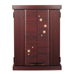 画像6: 仏具付き【ミニ仏壇　桜都（おと）櫻象嵌　15号　紫檀色】納骨　おしゃれ モダン仏壇 小型 コンパクト 仏具セット き シンプル　送料無料