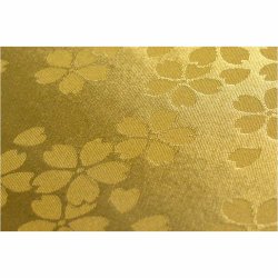 画像3: 国産仏具【フチなし難炎お仏壇マット：金襴仕立　逢美（おうび）桜散らし・グリーン　サイズL】仏壇用仏具　ネコポス便送料無料　防炎マット