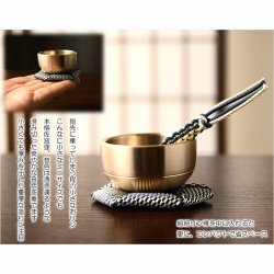 画像5: 仏具・おリン【国産京都　現代調ミニ佐波理リン1.6寸　黒檀珠組紐リン棒・金襴六角布団付セット】さはり　沙張　砂張　響銅　仏壇　仏具　おりん　リン　鐘　鈴　磬　輪　京仏具　送料無料