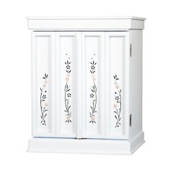 画像5: ホワイト色　仏壇付仏壇【伝統型仏壇：天然貝・螺鈿細工　和モダン・花夕（はなゆう）　16号+仏具一式】小型仏壇　家具調仏壇　上置き仏壇　送料無料