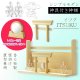 神具+神棚【桧無垢　神具付モダン神棚・神札入れ：新イツク　壁掛・置き型兼用】組み立て式　神道　神様　神札　お札　札立て　三社仕様　神具　インテリア神棚　現代調神棚 送料無料