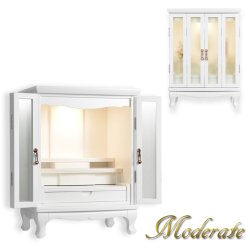 画像3: 仏具一式付き仏壇【アンティーク調モダン仏壇：モデレート　ブナ材無垢の猫足　23号　アーリーホワイト】小型仏壇　家具調仏壇　大型仏壇　リビング仏壇　送料無料