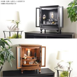 画像14: 仏壇【アンティーク調モダン仏壇：モデレート　ブナ材無垢の猫足　23号　ボルドーブラック】小型仏壇　家具調仏壇　大型仏壇　リビング仏壇　送料無料