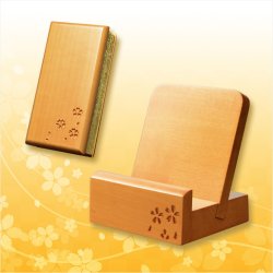 画像2: 仏具【唐木過去帳セット 桜花彫り模様：桜いちず・日入りタイプ ライト色】全宗派対応 過去帖 四十九日 法要 回忌 年忌 月命日 祥月命日 追善供養 謝恩 仏壇用仏具 仏壇用品　送料無料