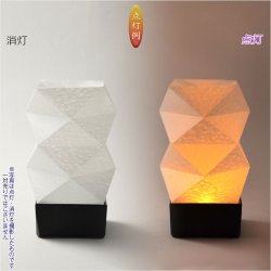 画像2: 国産・お盆提灯【モダン盆提灯：現代的なモダンデザイン　卓上LED電池式・和紙張り白提灯　甘露（あまつゆ）ミニ】インテリア提灯　霊前灯　盆飾り　和照灯　新盆　初盆　お盆　お彼岸　盆棚　仏壇　仏具　送料無料
