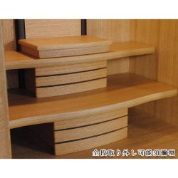 画像6: 桜木象嵌・モダン仏壇【オーロラ28号　タモクリア】LED照明付き 地袋型大型サイズ　ラクラク家財便発送　送料無料