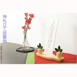 画像11: 国産神棚【メープル無垢材・ちりめん細工：神札立・天空のお札立て】お札立　御札　神棚　紙札　木札　置き型　札立て コンパクト