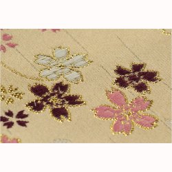 画像4: 国産仏具【手元供養敷マット：金襴・さくら柄 防炎仏具マット：珠雅（たまみやび）　白茶】　仏壇用具　現代調仏具　ネコポス送料無料