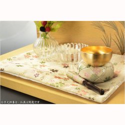画像14: 国産仏具【金襴・さくら柄リンセット2.0寸：珠雪（たまゆき)＋難燃マット珠雅（たまみやび）　白茶】りん・リンセット　磬　鐘　鈴　仏具　防火　手元供養　経机　仏壇　送料無料