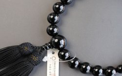 画像2: 仏壇供養に不可欠：京都数珠製造卸組合・男性用・ブラックオニキス・正絹頭房付