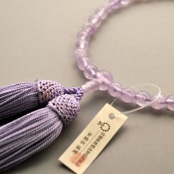 画像1: 仏壇供養に不可欠：京都数珠製造卸組合・女性用・紫雲石・正絹頭房付