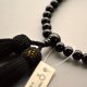 仏壇供養に不可欠：京都数珠製造卸組合・女性用・ブラックオニキス・正絹頭房付