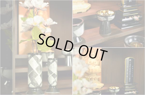 画像6: 国産仏壇【モダン仏壇　クレセント16号：ウォールナット調/ブラックガラス】小型仏壇　LEDダウンライト装備　送料無料