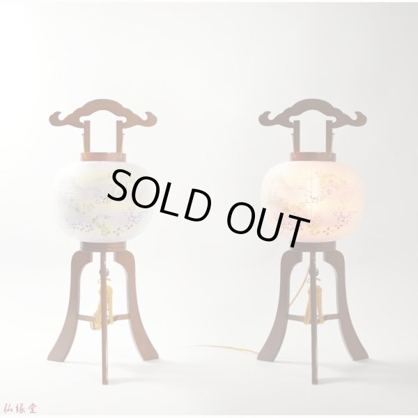 画像2: 特選　お盆提灯【岐阜提灯：組立簡単マグネット仕様・天然木・二重張り・電球灯　撫子10号】 送料無料