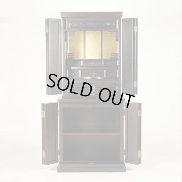 画像3: 【仏壇＋仏壇台上下セット】【明珠23号＋ひまわり】ボルドーブラック色　高級ブナ材　送料無料