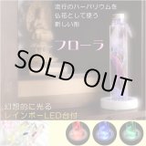 画像: 仏具【レインボーLED台付・ハーバリウム仏花：フローラ　ブルー1本】花　プリザーブドフラワー　供物　お供え　仏壇用仏具　送料無料