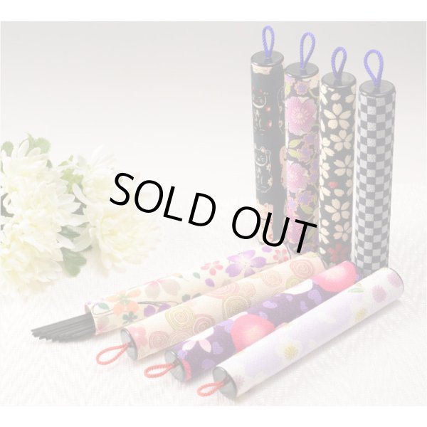 画像7: お墓参りに便利【革新的な和デザイン京友禅：モダン線香筒 サイズ小 柄番号Ｃ】仏具・線香・お盆・お彼岸