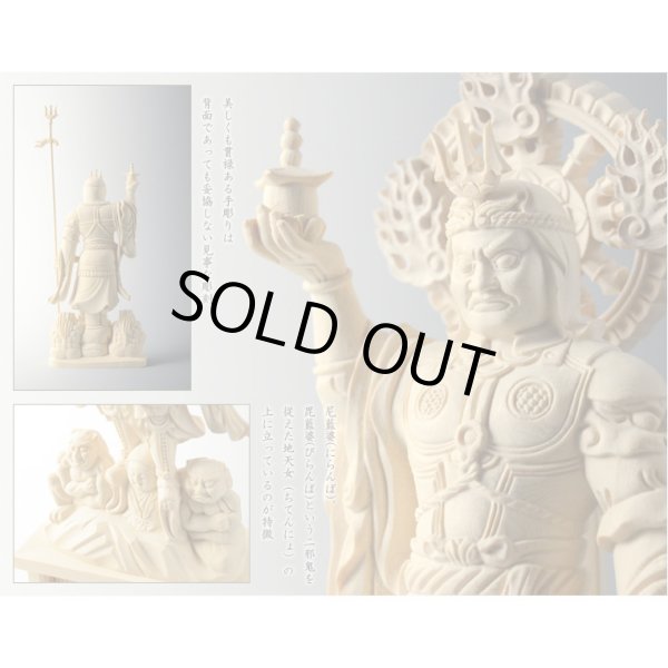 画像5: 【総桧製、手彫り仏像：東寺形（立体曼荼羅）人気の守護神「四天王立像」持国天・広目天・増長天・多聞天の4体セット】縁起仏像　趣味仏像　神　ひのき　送料無料