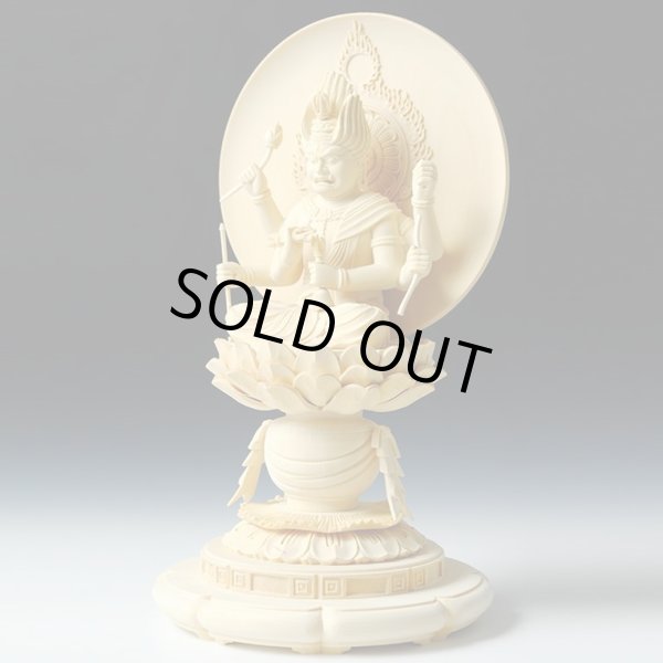 画像3: 愛染明王・桧2.5寸（総高さ25.5cm）・送料無料