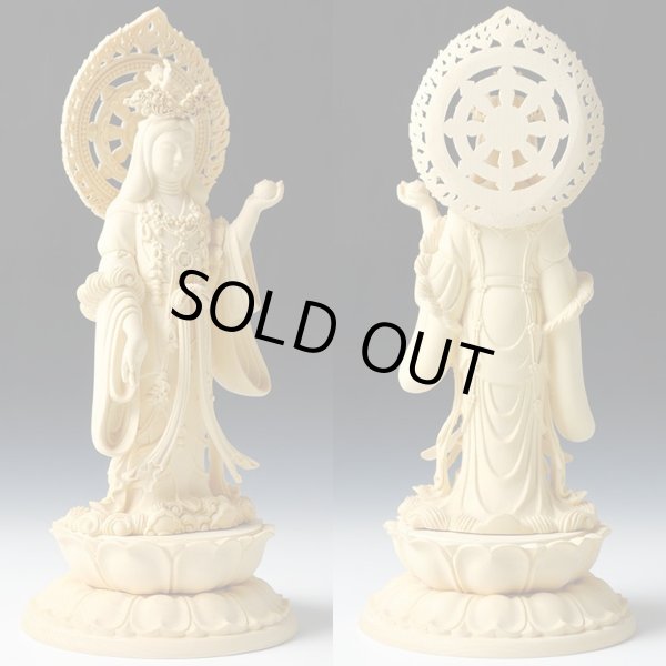 画像3: 木彫り仏像　総桧【吉祥天（きっしょうてん）】総高さ23.5cm　送料無料