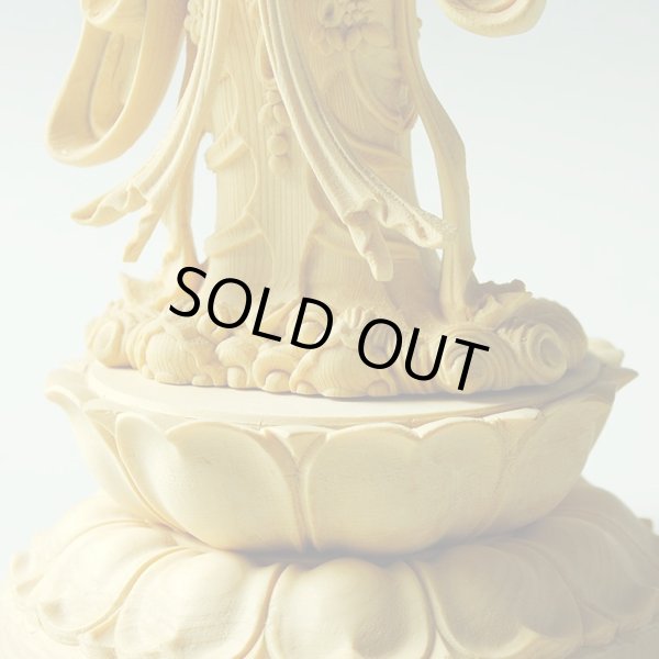 画像6: 木彫り仏像　総桧【吉祥天（きっしょうてん）】総高さ23.5cm　送料無料