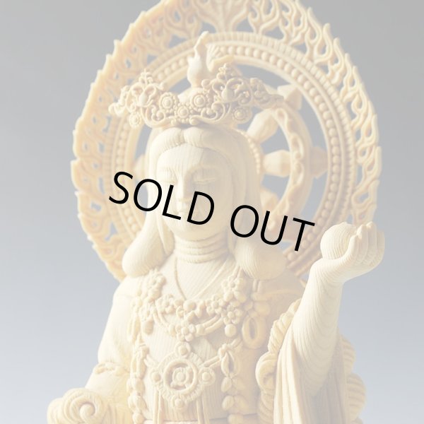 画像4: 木彫り仏像　総桧【吉祥天（きっしょうてん）】総高さ23.5cm　送料無料