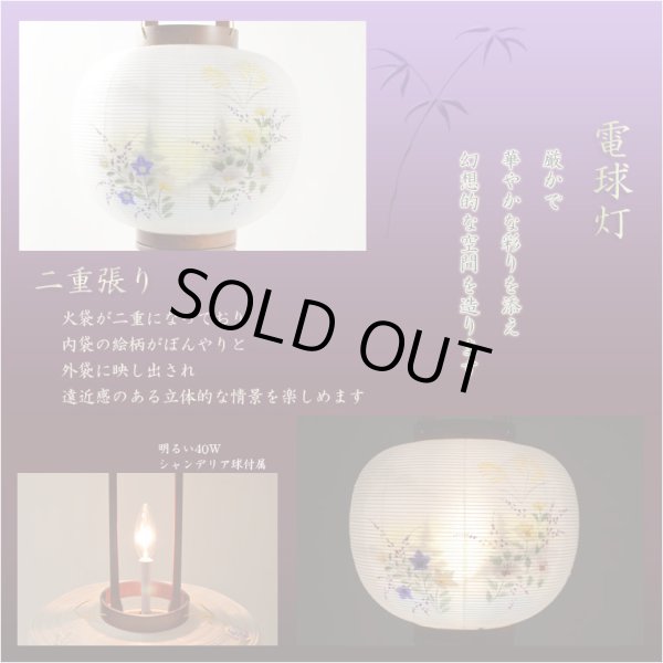 画像7: 盆提灯【今季注目の目玉商品　岐阜提灯：芙蓉と桔梗　山水画10号　二重張・手描き画・電球灯・天然木ケヤキ色】お盆用品 仏具 お盆 初盆 新盆 初盆飾り 新盆飾り お盆飾り 行灯 お彼岸 仏具 盆棚 盆ちょうちん 迎え火 送り火　送料無料