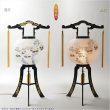画像2: 限定品　お盆提灯・仏縁堂セレクト【岐阜提灯：黒蒔絵　白芙蓉に桔梗　和紙一重張り　11号】盆ちょうちん　行灯　盆用品　PC製提灯　新盆　お盆　色柄提灯