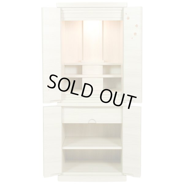 画像3: 豪華仏具付き【和みモダン仏壇：桜都（おと）　ナチュラル色　40号】本尊掛軸　仏具　おりん 現代調仏壇　大型仏壇　家具調仏壇　重ね仏壇　送料無料