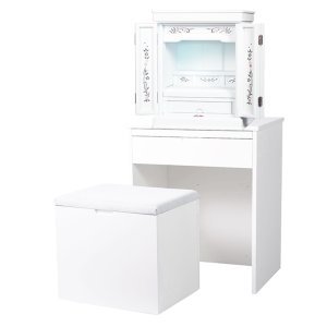 画像: ホワイト色　仏壇+仏壇台【伝統型仏壇：天然貝・螺鈿細工　和モダン・花夕（はなゆう）　16号】小型仏壇　家具調仏壇　上置き仏壇　送料無料