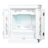 画像: ホワイト色　モダン仏壇【伝統型仏壇：天然貝・螺鈿細工　和モダン・花夕（はなゆう）16号】小型仏壇　家具調仏壇　上置き仏壇　送料無料